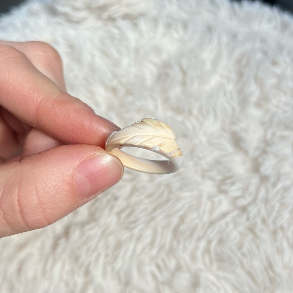 Hand Carved Shell Ring - Picture 3 of 6